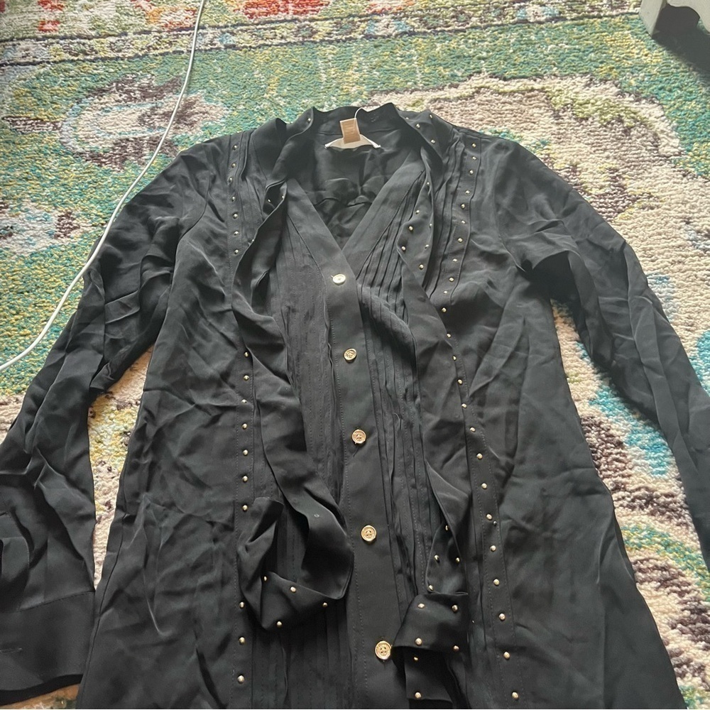 New 100% silk Michael Kors black dress with studs - Picture 6 of 8